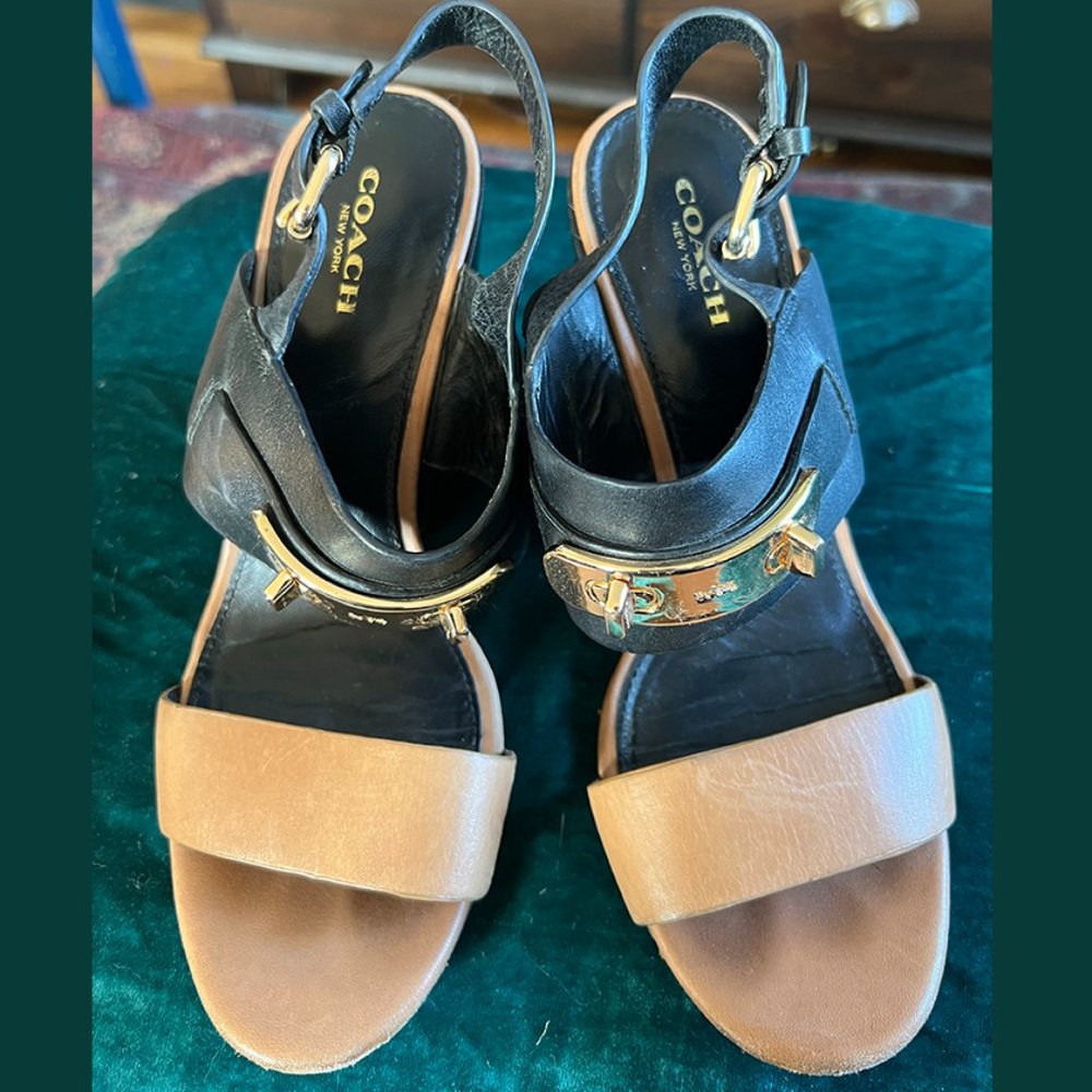 Coach Dennis block heel sandals size 7